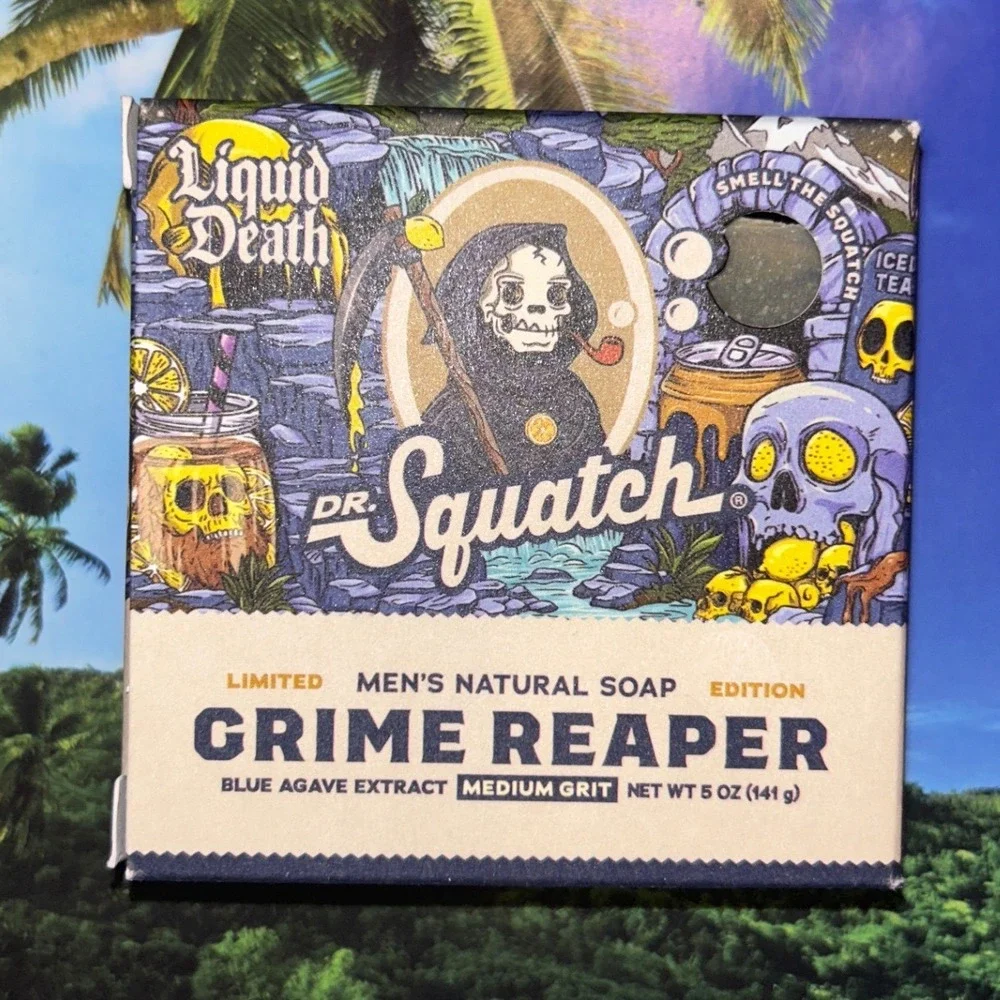 Dr Squatch x Liquid Death Grime Reaper Limited Edition Mens Natural Soap 5oz